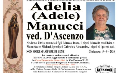 ADELIA (ADELE) MANUCCI VED. D’ASCENZO